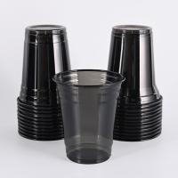 Gobelets en plastique PET pour café glacé avec couvercle noir clair pour boissons à emporter