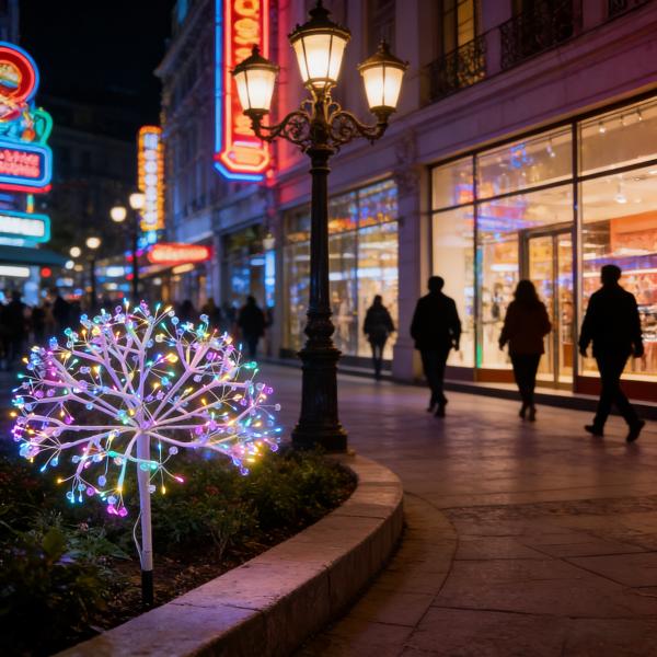 Jeweled Star-Shaped Garden Stake, 18in, ETL Certified, 3V 1A Outdoor Adapter, Colorful Light, Eco-Friendly & Energy-Saving, Indoor & Outdoor Use for Street/Commercial/Party Decor, MOQ 500 Pcs