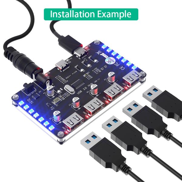 Type C 4 Port USB 2.0 Hub Expansion Cards Circuit Board