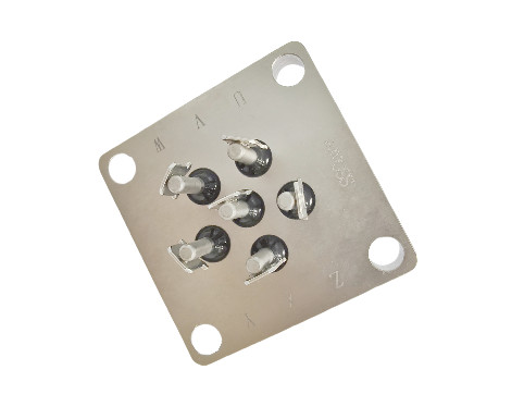 6-Core Bimetallic Nickel-Plated Double Welding Tab Sealed Terminal Block with 35A Max Operating Current