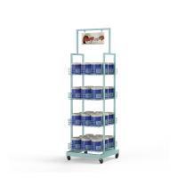 Free Standing Metal Wire Display Racks Heavy Dudy 4 Shelf Pop Display Rack
