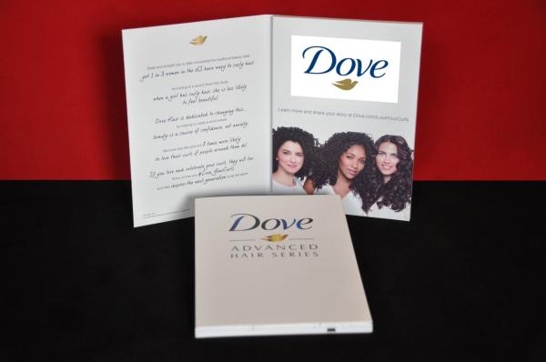 2016 4.3 custom promotional video printed brochure, video advertising card, video printed card for DOVE chocolate