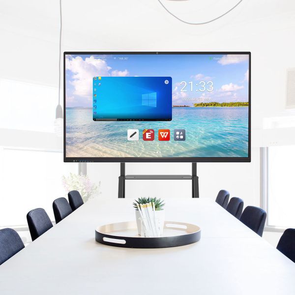 Qtenboard 55 Interactive Flat Panel with 4K Resolution 40-50 Touch Points and Wireless Sharing for Office Meetings