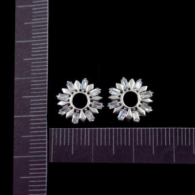 Brincos da aro da prata esterlina da flor 925, 925 ouro de prata brincos chapeados
