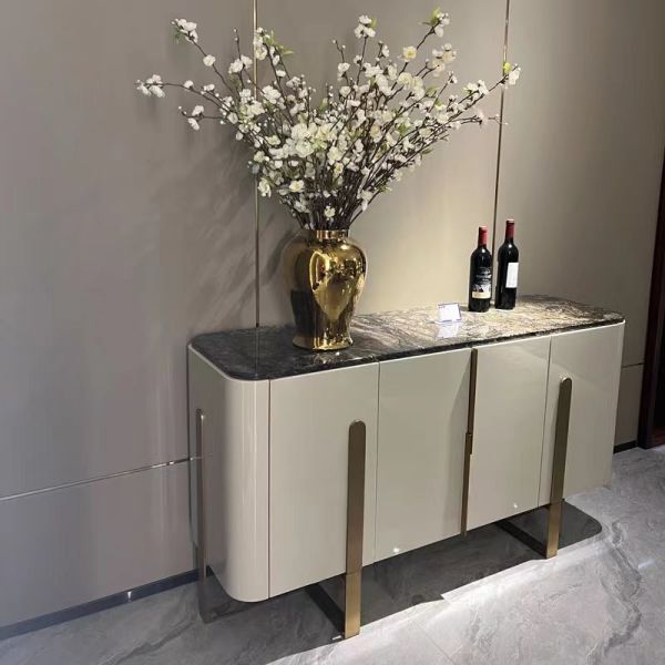 Marble Face Luxury Sideboard Cabinets With Drinks Fridge
