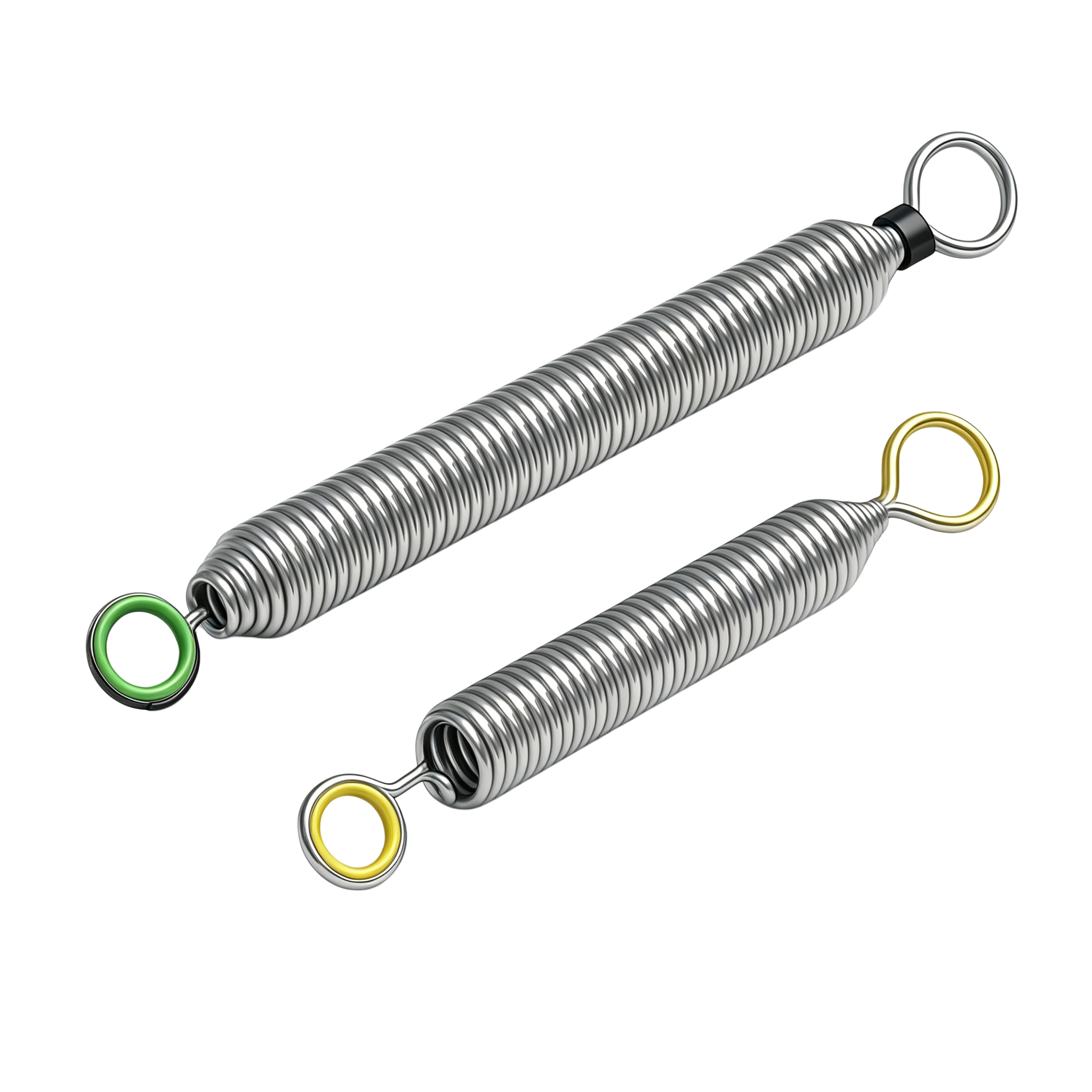 Custom Stainless Steel Extension Spring with Ring Hooks for Corrosion Resistant Applications