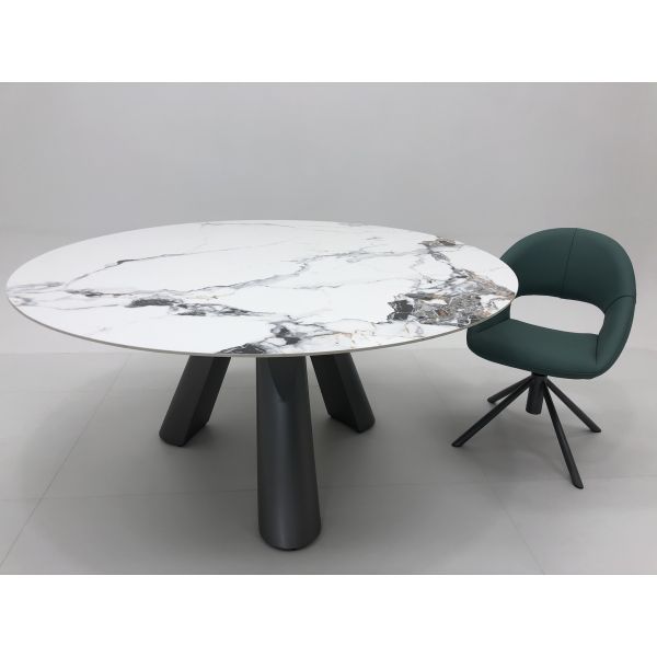 Foshan Factory Wholesale Custom Restaurant Round Table High End Metal Marble Restaurant Table