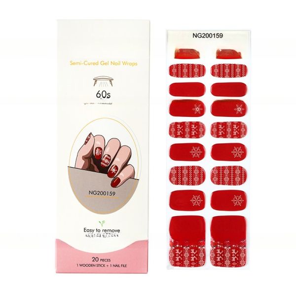 Uv gel Hot Sell Semi Cured Wraps Long Lasting Gel Nail Stickers New Arrival Styles Nail Gel Wraps With Uv Lamp