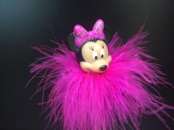 Pink Vinyl Disenyland Ballpen Plastic Daily Product with figure Minnie head for student made of PVC and ABS