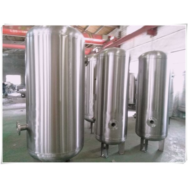 Elliptical Dish End Stainless Steel Air Receiver Tank , Pneumatic Pressure Vessel