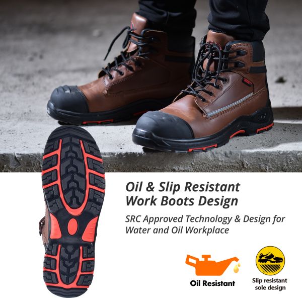 CE S3 Heavy Duty Safety Shoes Work Boots Waterproof Leather Work Boots Composite Plastic Toe