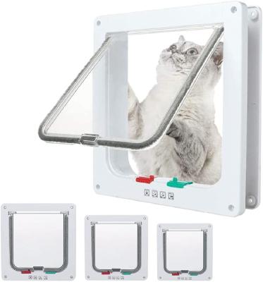 4 Way Locking Cat Door Flap For Interior Exterior Doors Weatherproof