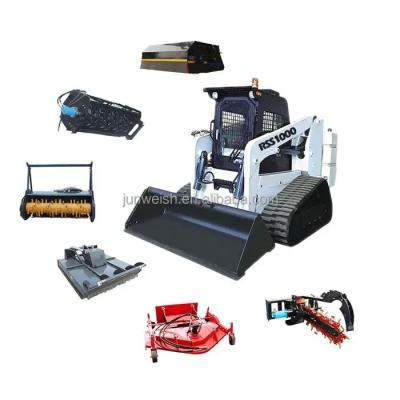 75 KW Hydrostatic Four-wheel Skid Steer Loader with Trencher/Concrete Mixer/Pallet Fork