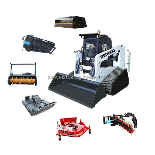 75 KW Hydrostatic Four-wheel Skid Steer Loader with Trencher/Concrete Mixer/Pallet Fork