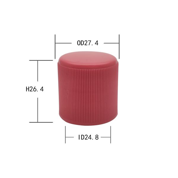 Ribbed Closure 24mm Plastic Screw Covers For Beverage Bottle