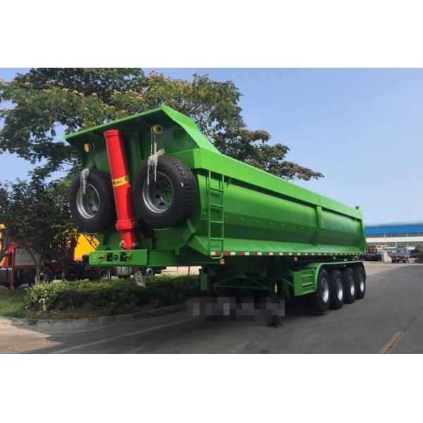 Diesel Heavy Duty Semi Trailers 4 Axle Hydraulic Dump Truck 28-48m3 40-80T
