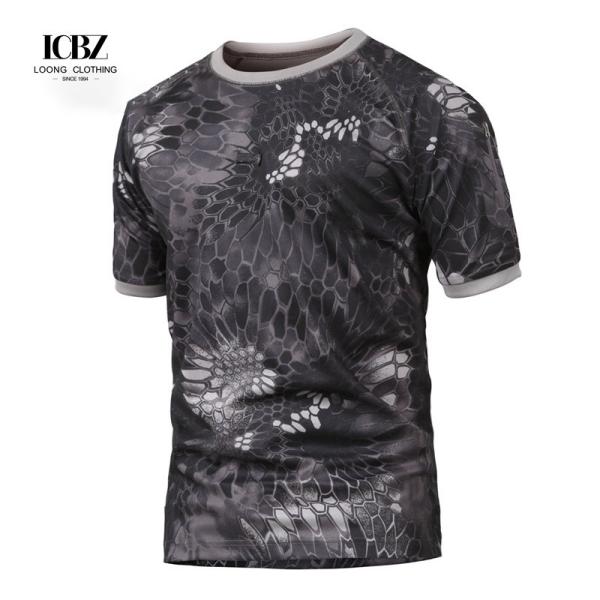 T-shirt de ginástica de resistência UV de secagem rápida uniforme de treinamento tático higroscópico para homens