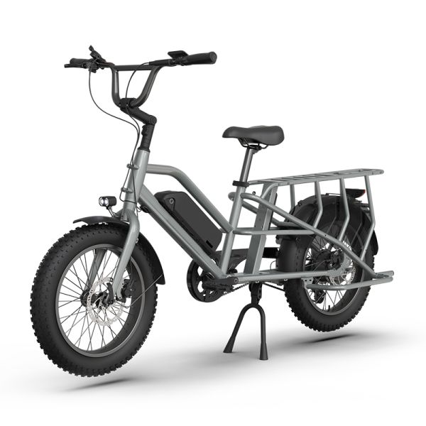 Max Speed 30km/h Brushless Motor 20 Inch Dual Battery Cargo Bike Electric Delivery Bike for Family
