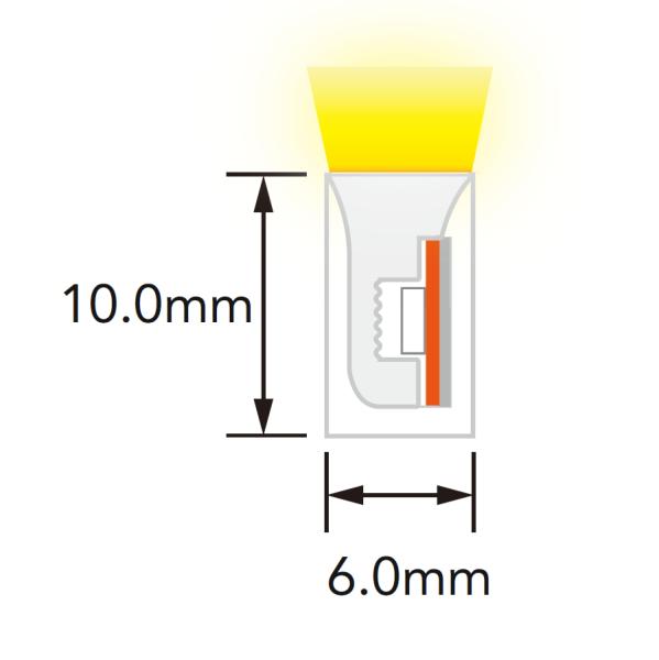 Ultra slim Mini Side-Bending Neon LED strip Light 6mm width 10mm height 10W/m 24VDC or 48VDC