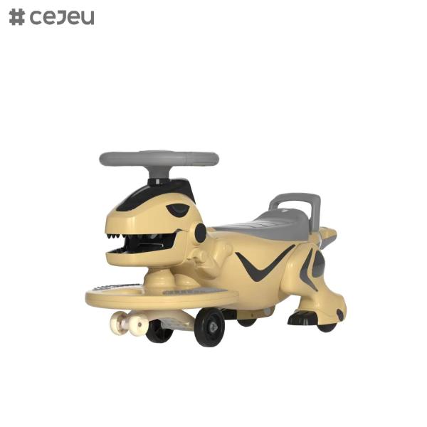 Easy to Use Kids Swing Car: 360° Steering Wheel, Foot to Floor, Silent Wheel, Music & Light