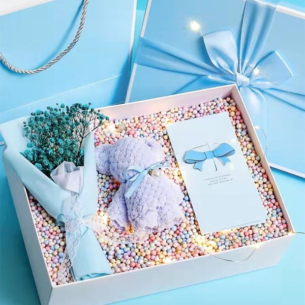 Красный цвет розовый розовый жесткий картонный подарочный ящик сумочки косметическая подарочная упаковка ящик с лентой