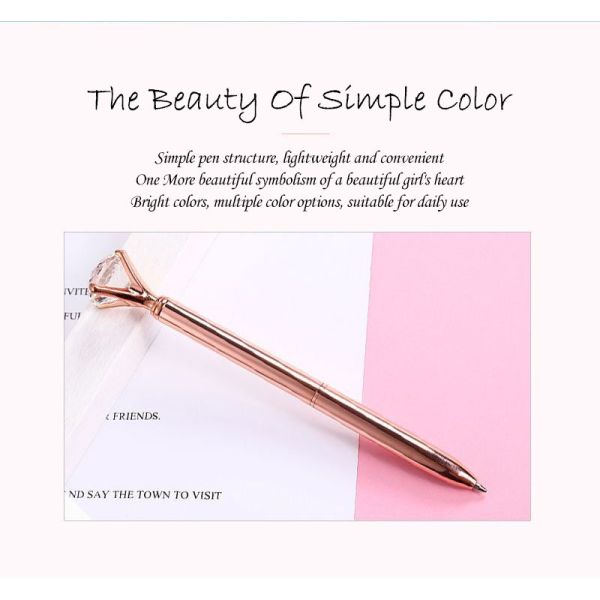 Fashion Polka Dot Twist Metal Ballpoint Pen Shining Big Diamond Spot Ball Pen 1.0mm
