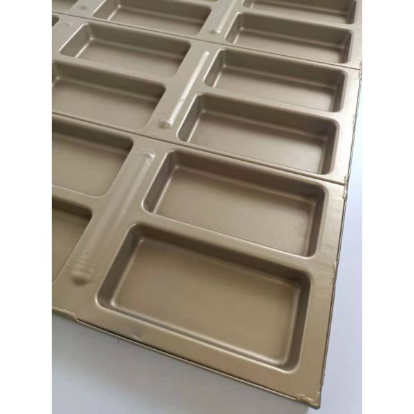 Полость прессформы хлеба 30 хот-дога прямоугольника покрытия цвета PTFE Gloden