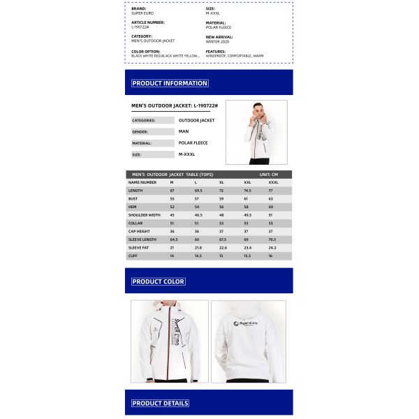 Outdoor Waterproof XXXL Lightweight Hiking Jacket