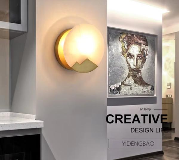 Luxury Alabaster Bedroom Bedside Wall Lamp Creative Staircase Aisle Art Decoration Background LED Wall Light