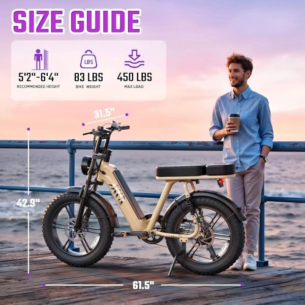 R7 Electric Multi-Purpose E-Bike Brushless Steel Frame Dual Suspension Disc Brake Rear Hub Motor 15AH Electric Utility Bike