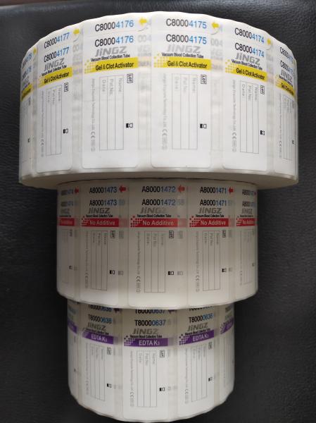 Waterproof Label Sticker For Medical Blood Collection Tube Blood Tube Label
