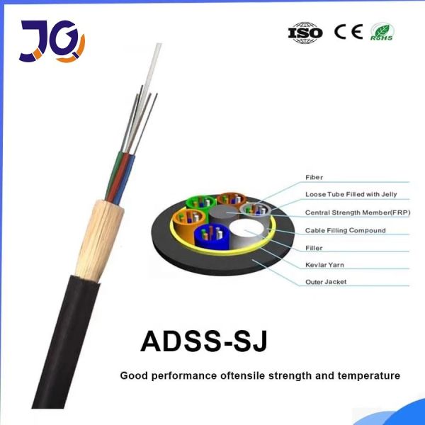 G652d Cable ADSS 72 Core Fiber Optic Cable Double Jacket