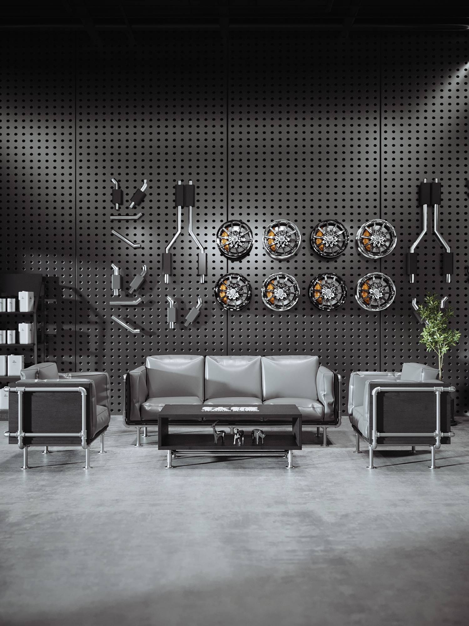 Industrial Metal Booth Sofa Set with 1mm Iron Plate and High-Temperature Spray-Painted Finish in Customizable Colors