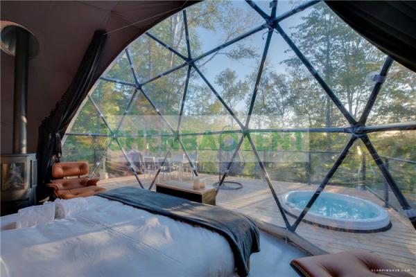 Two Guest Waterproof Dome Tent Custom Designs Camping House Heat Proof Aluminium Layer