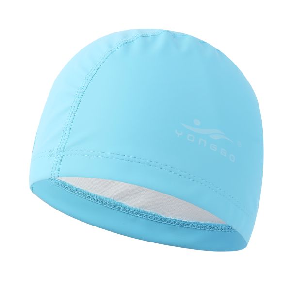 Adult swimming hats new fabric waterproof PU elastic hats ear protect Long Hair men and women sports swimming pool hat h