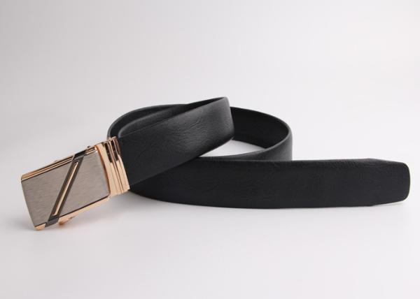 Rose Gold Buckle Mens Automatic Buckle Belt With Split Leather Strap