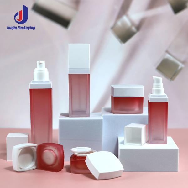 Transparent Square Acrylic Bottle Plastic Eye Cream Jar For Packaging Screen Printing