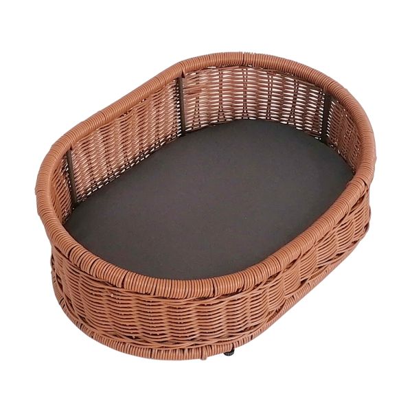 Metal Frame Poly Round Rattan Oval Shape Dog Cat Medium Size Animal House