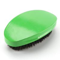Medium Hard Boar Bristle 360 Wave Brush Bend Curve Green Hairbrush Logotipo personalizado