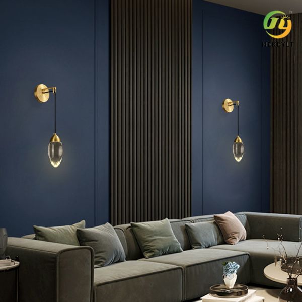 Art Crystal Wall Lamp For Home Bedsides Hotel
