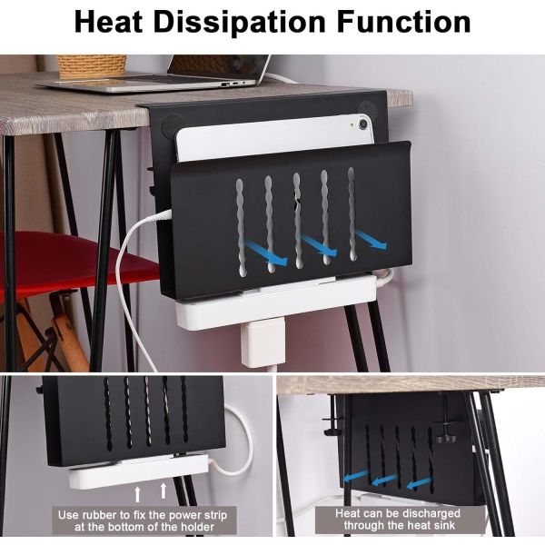 Металлический держатель с креплением на рабочем столе для организации шнура под рабочим столом