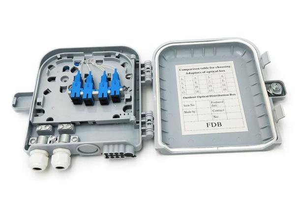 4-8core FTTH outdoor Fiber Distribution Box fiber optic termination box , Water-proof design for outdoor uses.
