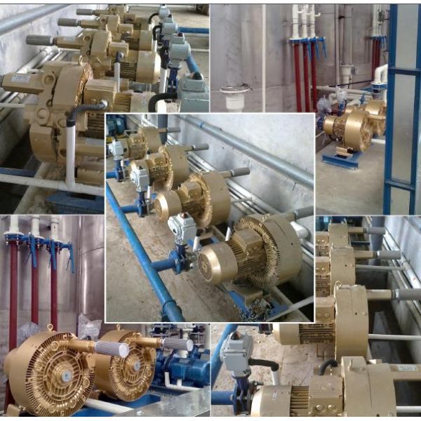 Wastewater Treatment Ring Air Blower Double Stage 3.3kW High Airflow