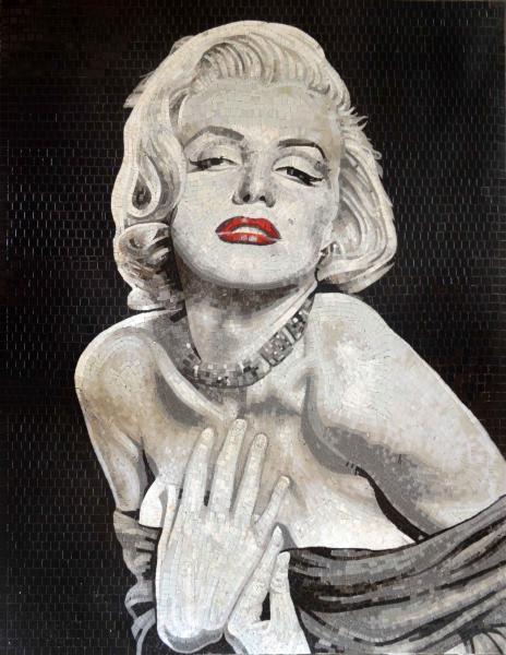 Handmade Marilyn Monroe Mosaic Art Patterns Glass Mosaic Tile Art Mirror For Wall Painting