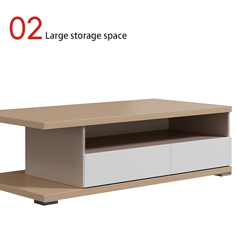 Wood Contemporary Eco-Friendly Commercial Office Double-Drawer Plate Type Panel Table with Melamine