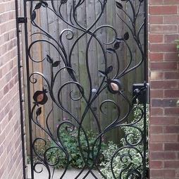 Decorative Inward / Outward Openning Wrought Iron Glass For Entry Doors
