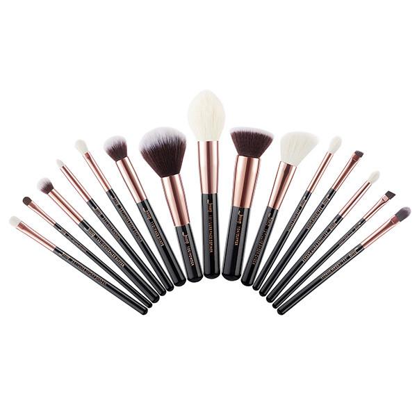 Jessup 15pcs Black/Rose gold Multitask Essential Makeup Brush Set Makeup Tools Beauty Brand Hong Kong T160
