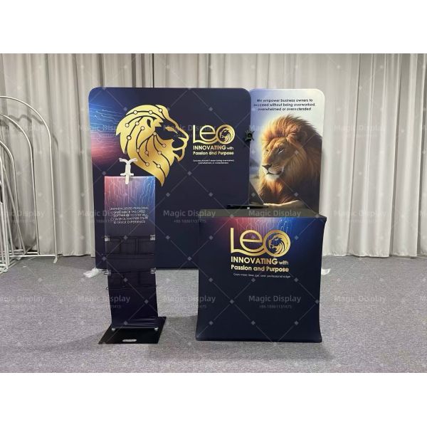 3x3m Trade Show Booth with 250g Polyester Fabric, Tool-Free Assembly, and Dye Sublimation Printing for Exhibition Use