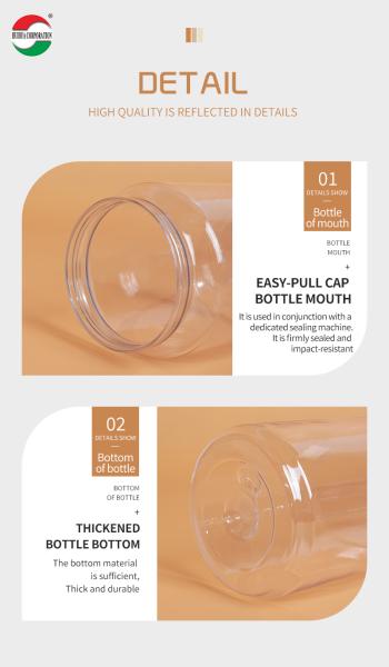 400ml PET Juice Bottle with Press Lid for Cold Filling