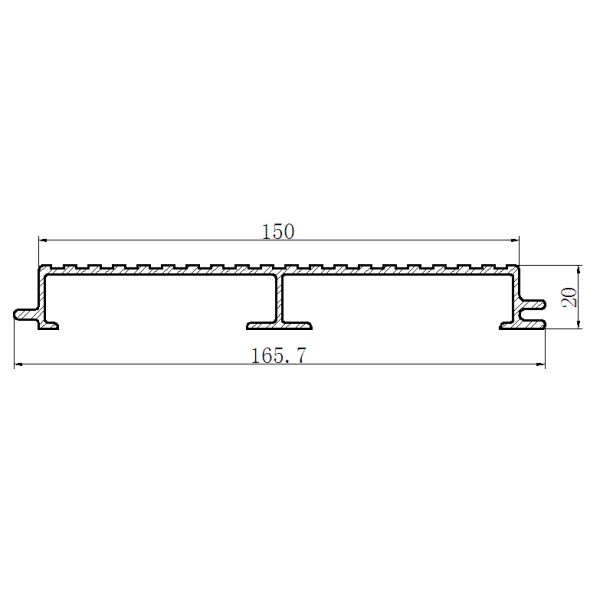 Construction Extrusions Waterproof Aluminum Decking , Aluminium Skirting Profiles